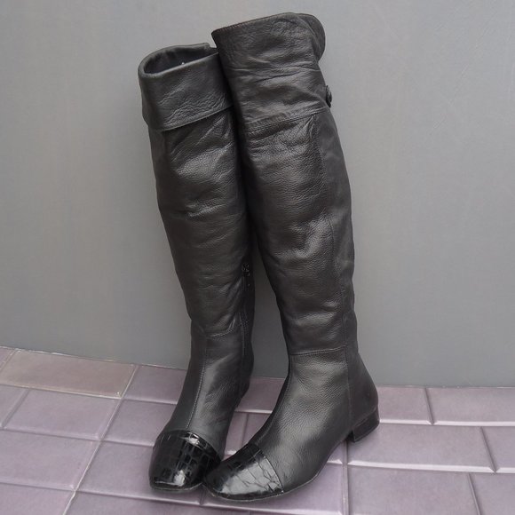 SIZE EU 38. Arnold Churgin Knee Length Leather Boots. - Picture 1 of 16